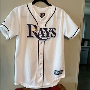 Majestic White Baseball RAYS Jersey JENNINGS sz Small